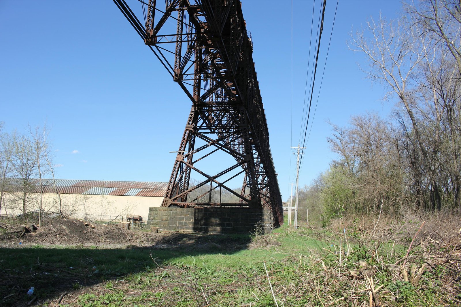 Underneath truss span #2 (span #21), looking east